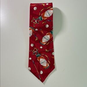 Tabasco Red Novelty Golf Bottle Print Tie
